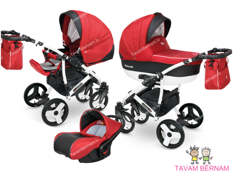 Camarelo Carera new bērnu universālie ratiņi 3in1 col.CAN-1 (denim red) Camarelo Carera new bērnu universālie ratiņi 3in1 col.CAN-1 (denim red)